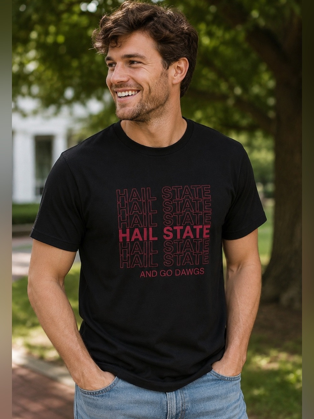Hail State MSU Thank You Bag Design Dri Fit T Shirt Mississippi State Bulldogs